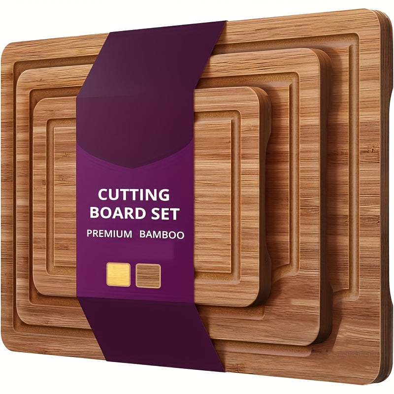 Multi-Functional Solid Wood Chopping Board Set