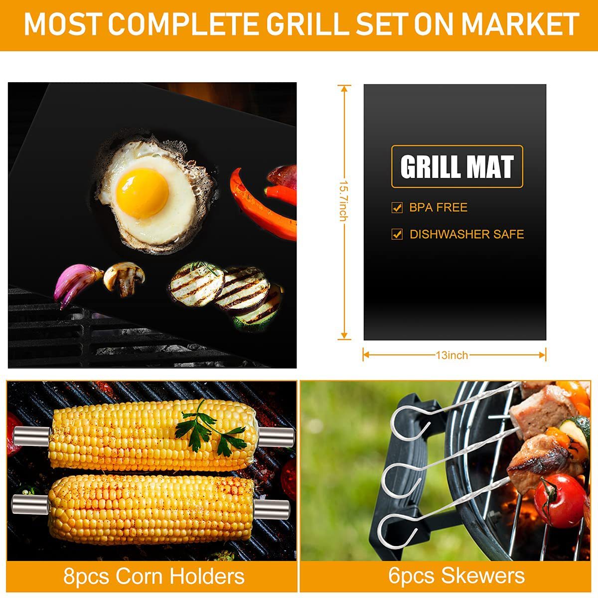 Portable Stainless Steel BBQ Tool Set with Spatula