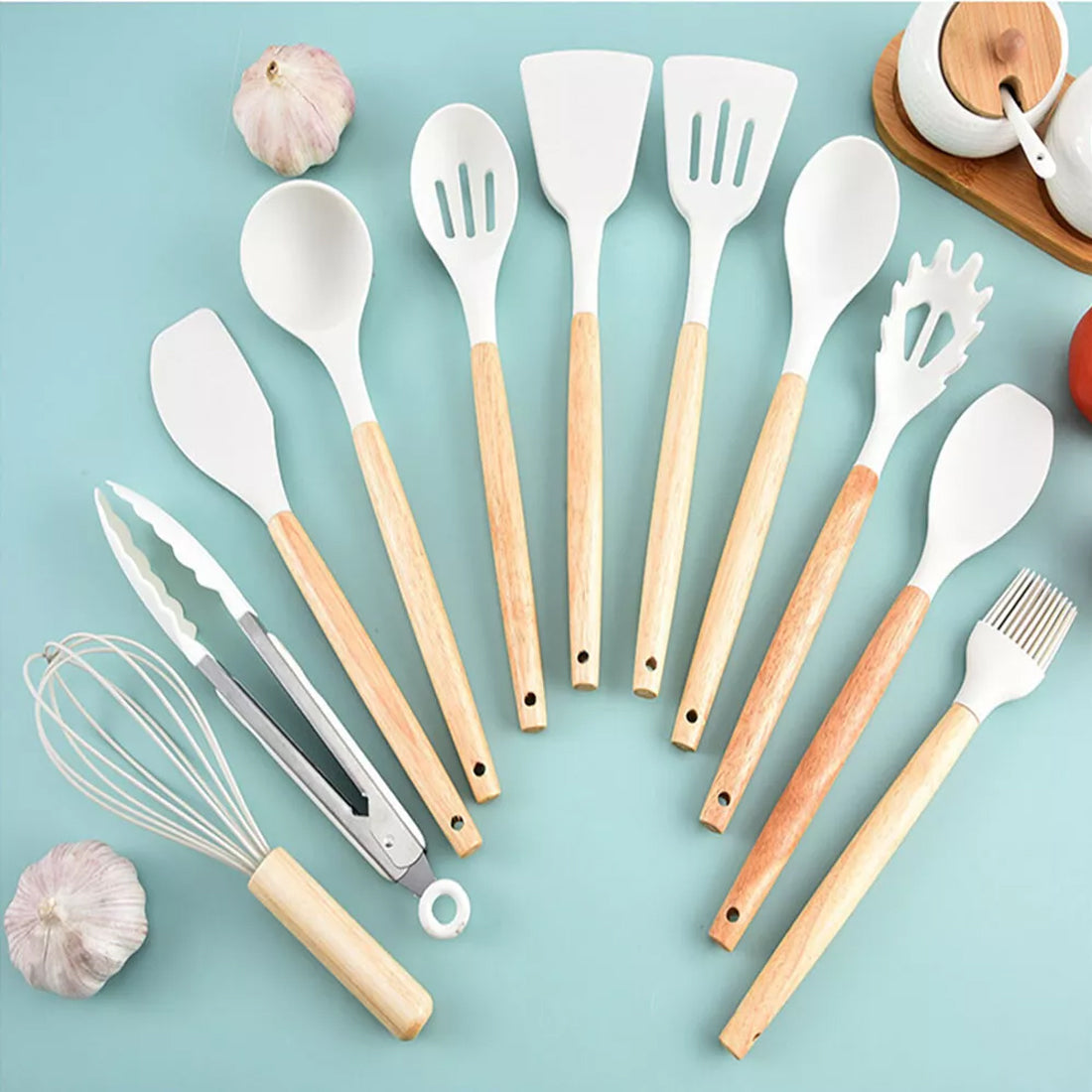 Non-Stick Silicone White Kitchen Utensil Set