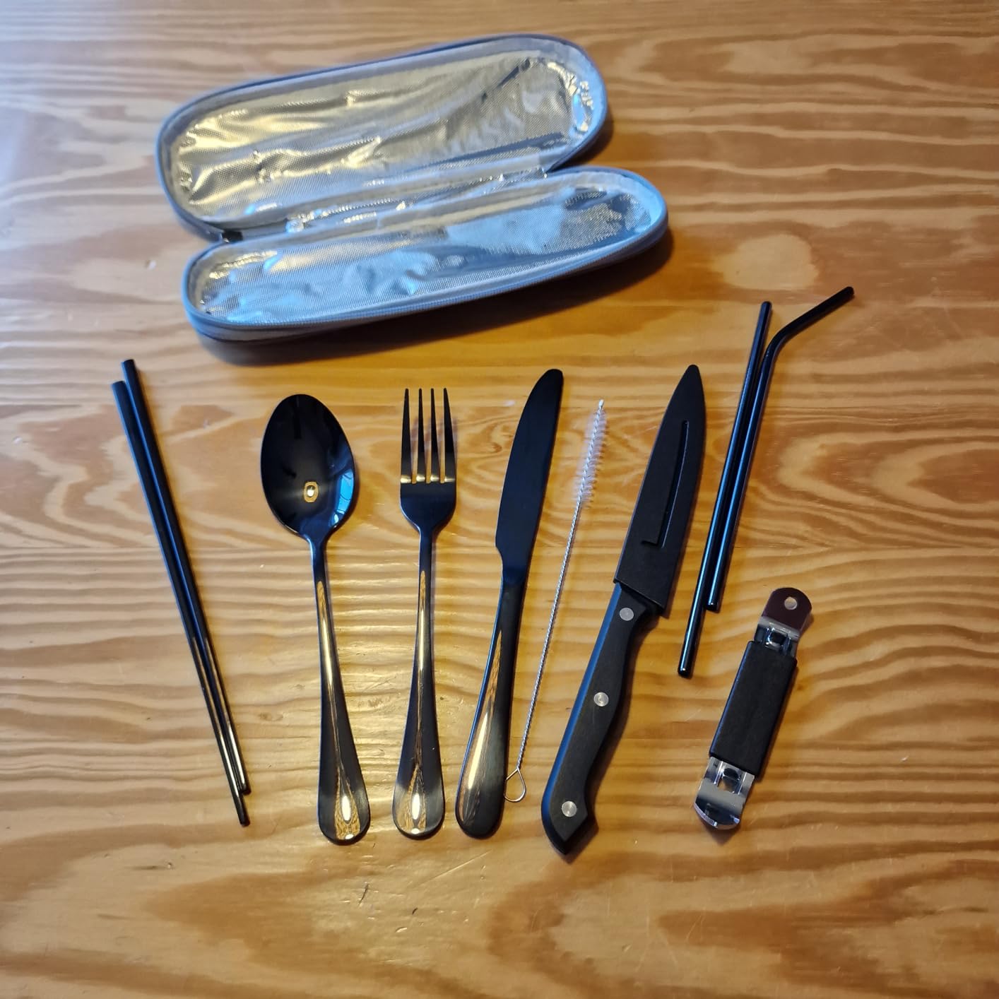 Camping Cutlery Set 9-Piece Stainless Steel Travel Set
