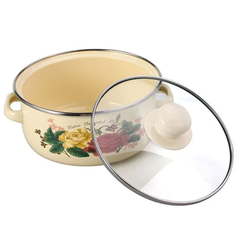 Enamel Stock Pot Set with Lids