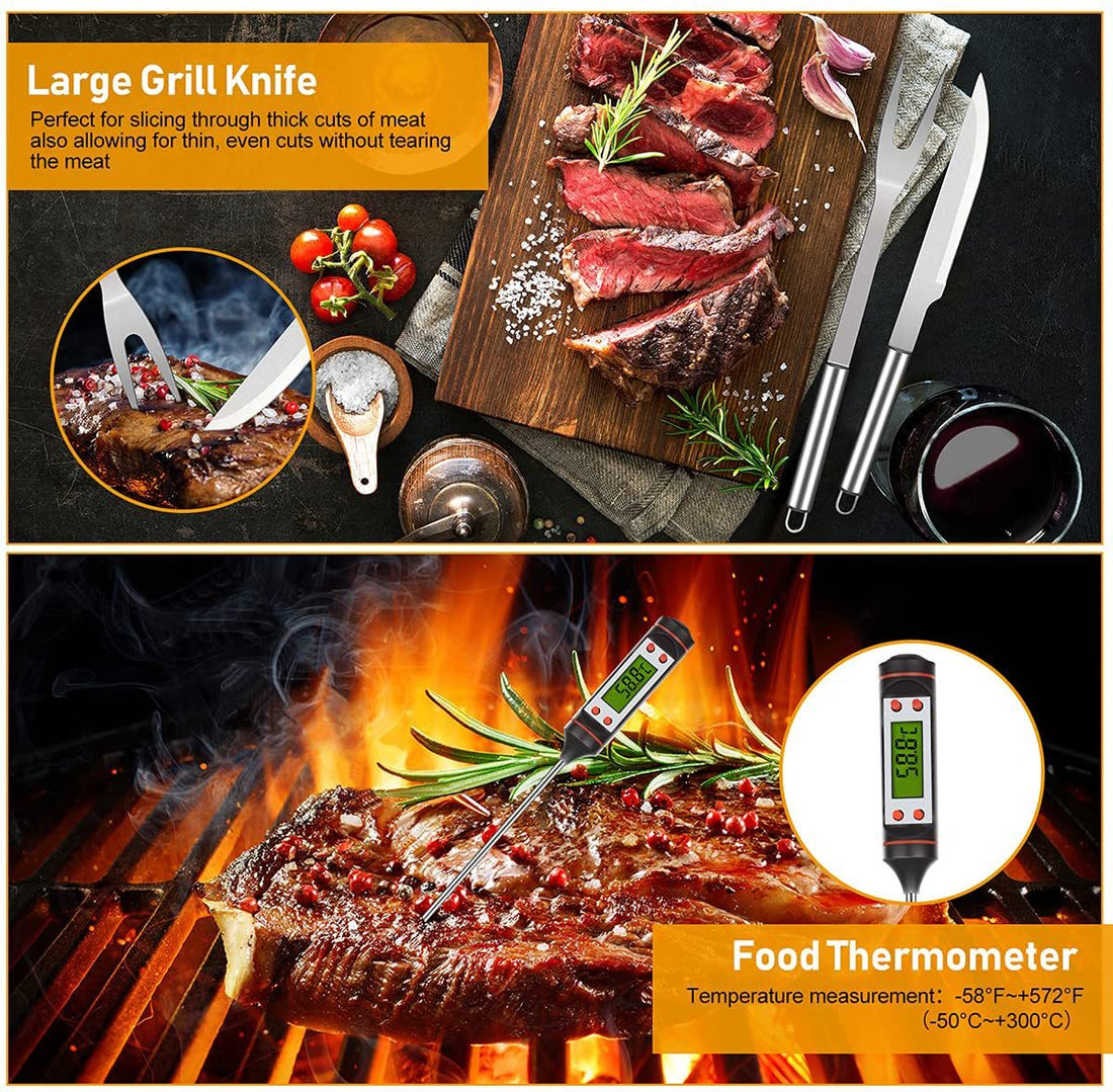 Portable Stainless Steel BBQ Tool Set with Spatula