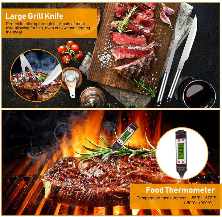Portable Stainless Steel BBQ Tool Set with Spatula
