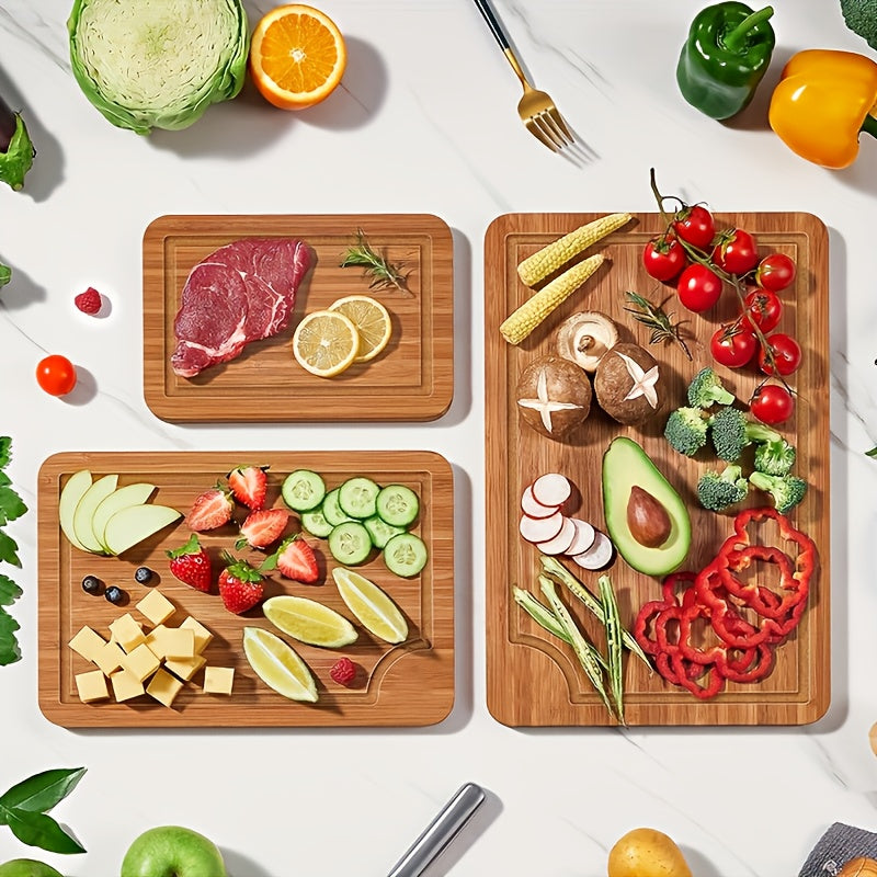 Multi-Functional Solid Wood Chopping Board Set