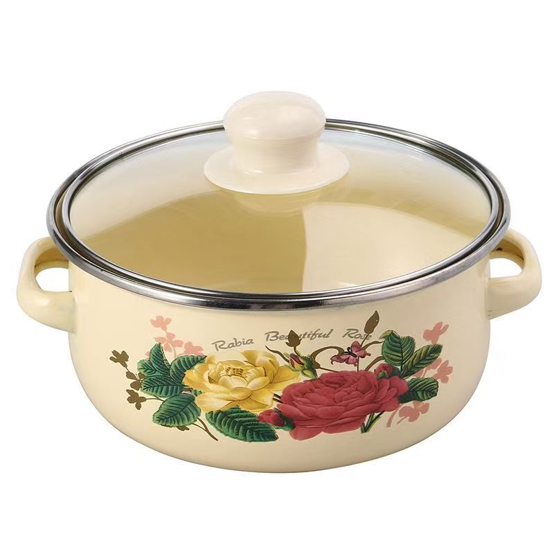 Enamel Stock Pot Set with Lids