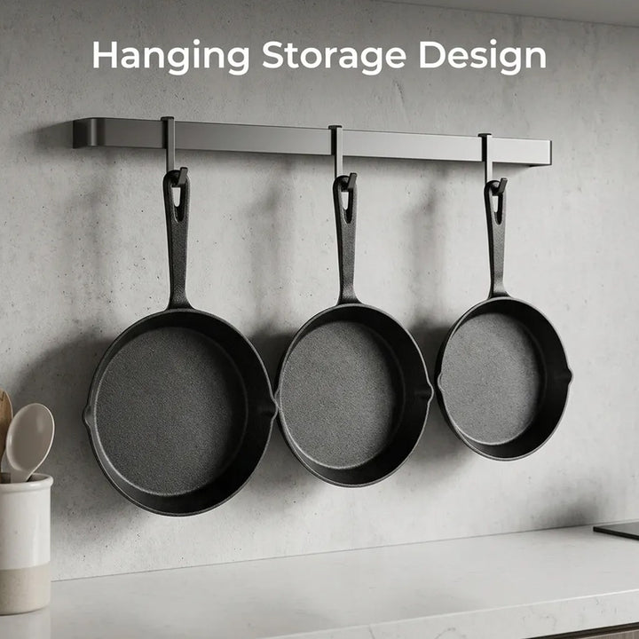 3-Piece Pre-Seasoned Cast Iron Grill Pan Set with Handle