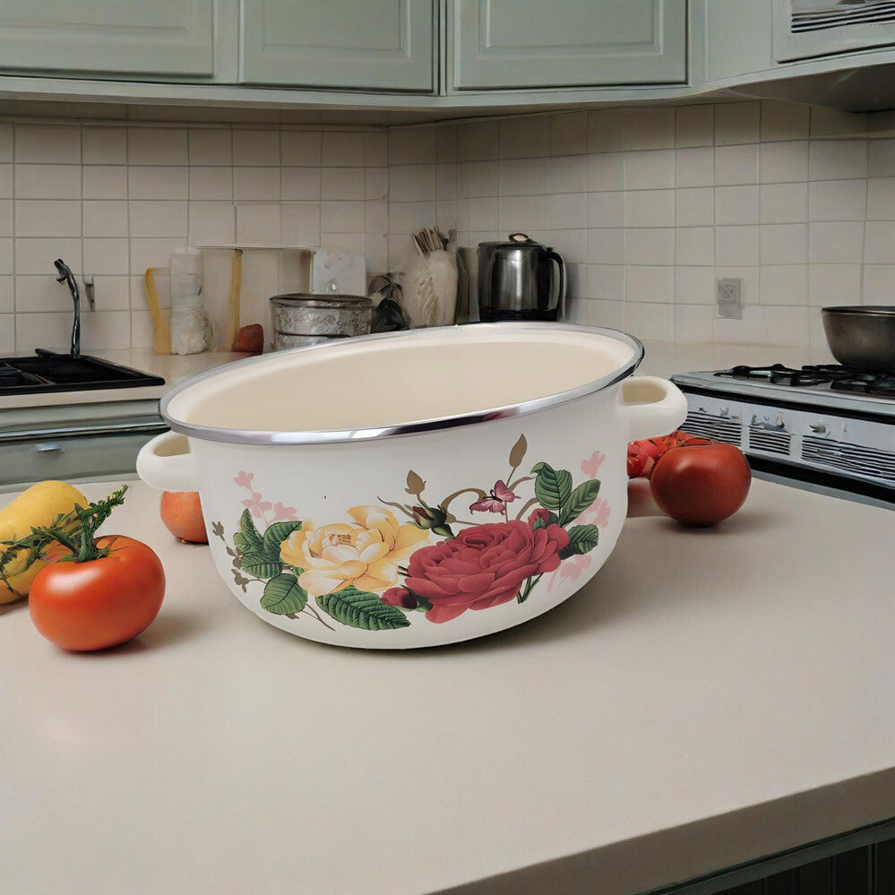 Enamel Stock Pot Set with Lids