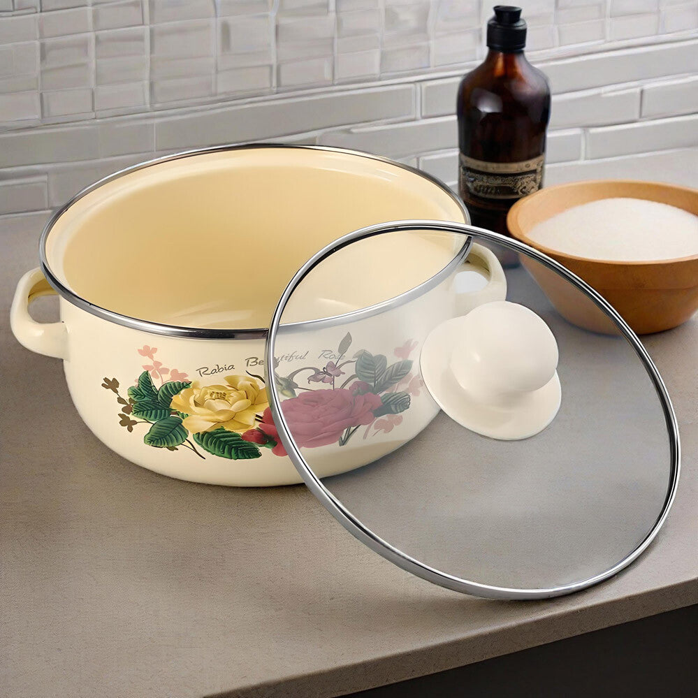 Enamel Stock Pot Set with Lids
