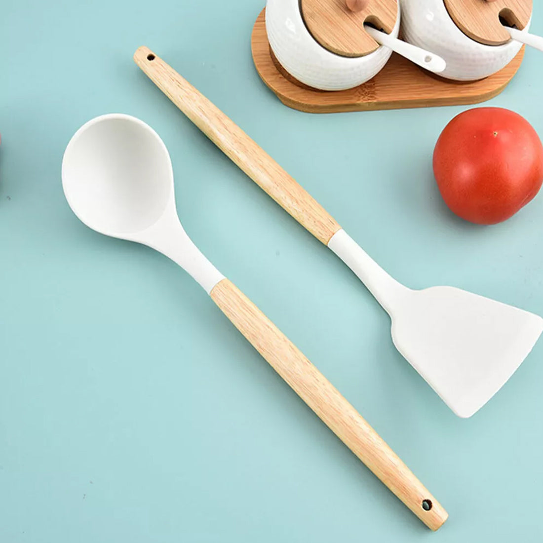 Non-Stick Silicone White Kitchen Utensil Set