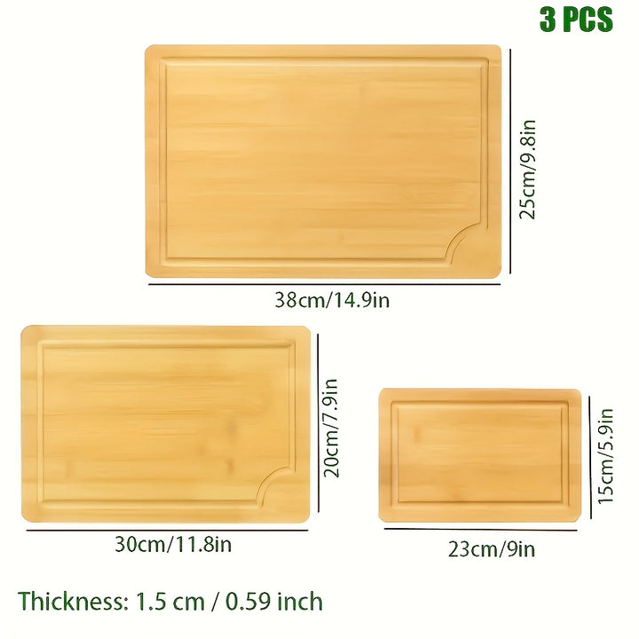 Multi-Functional Solid Wood Chopping Board Set